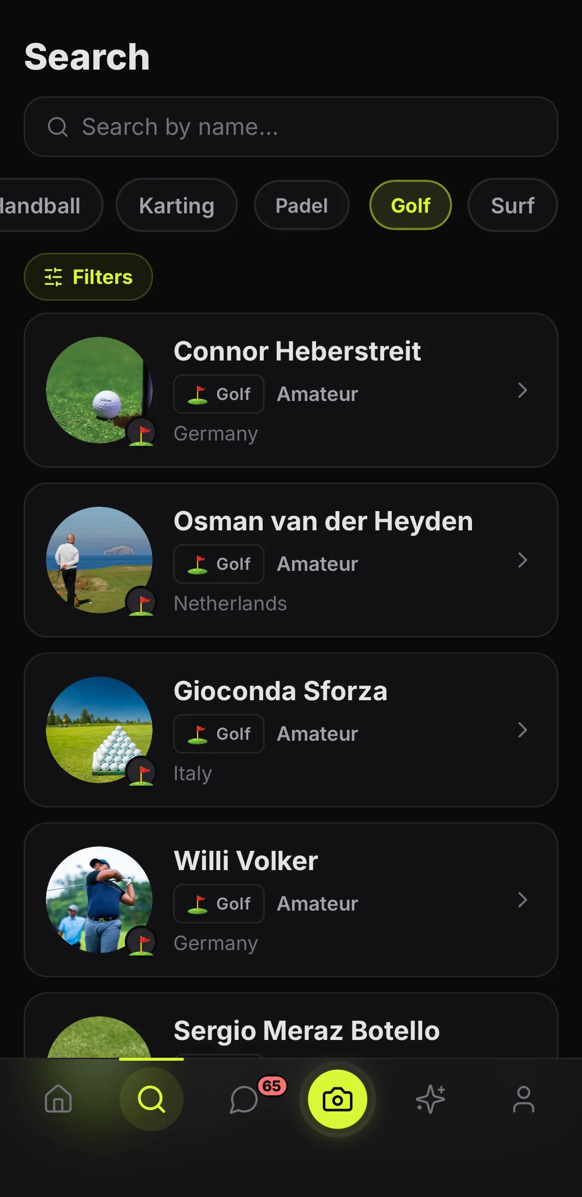 A scout searching and surfacing real athlete profiles